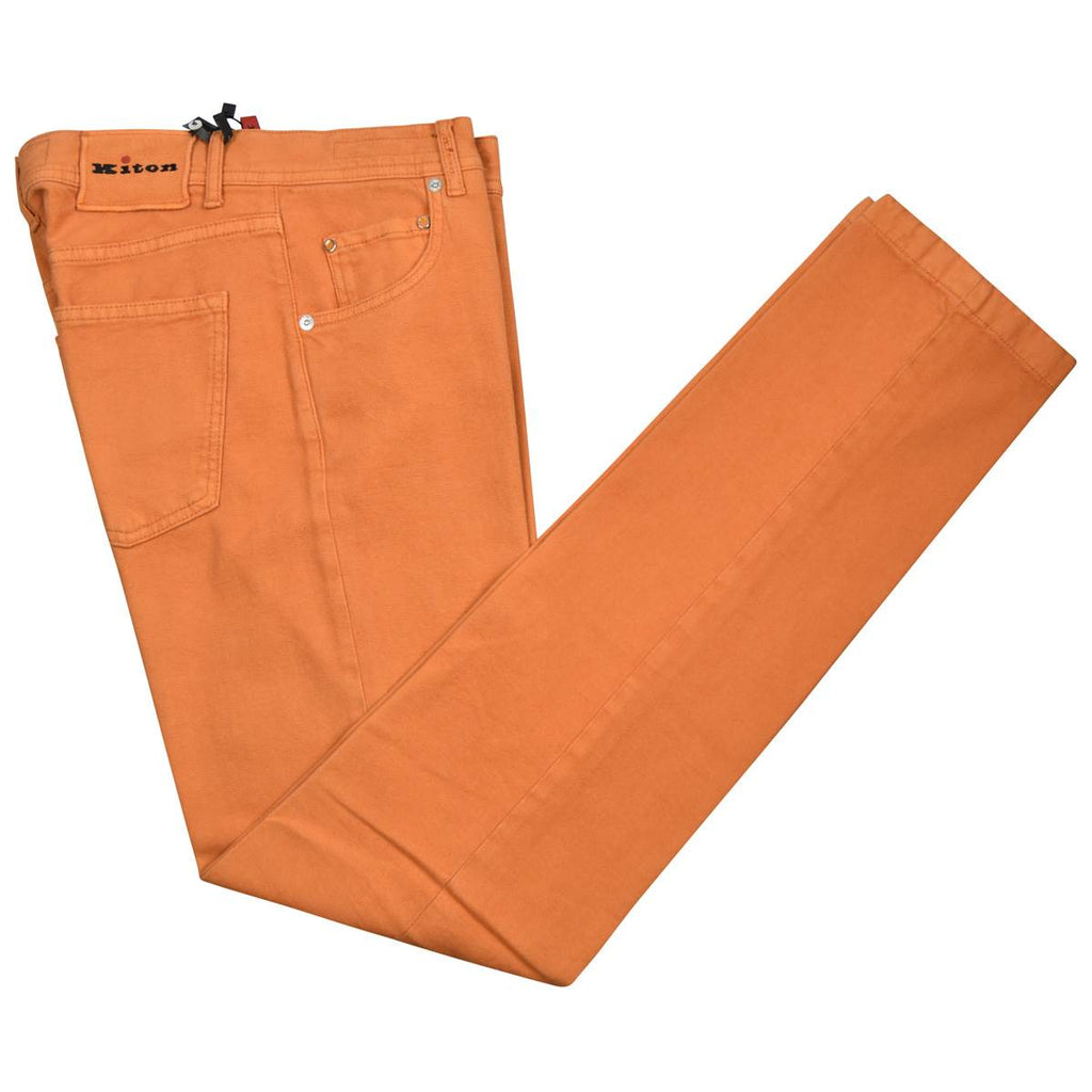 Kiton KITON Orange Cotton Wool Ea Jeans Orange 000