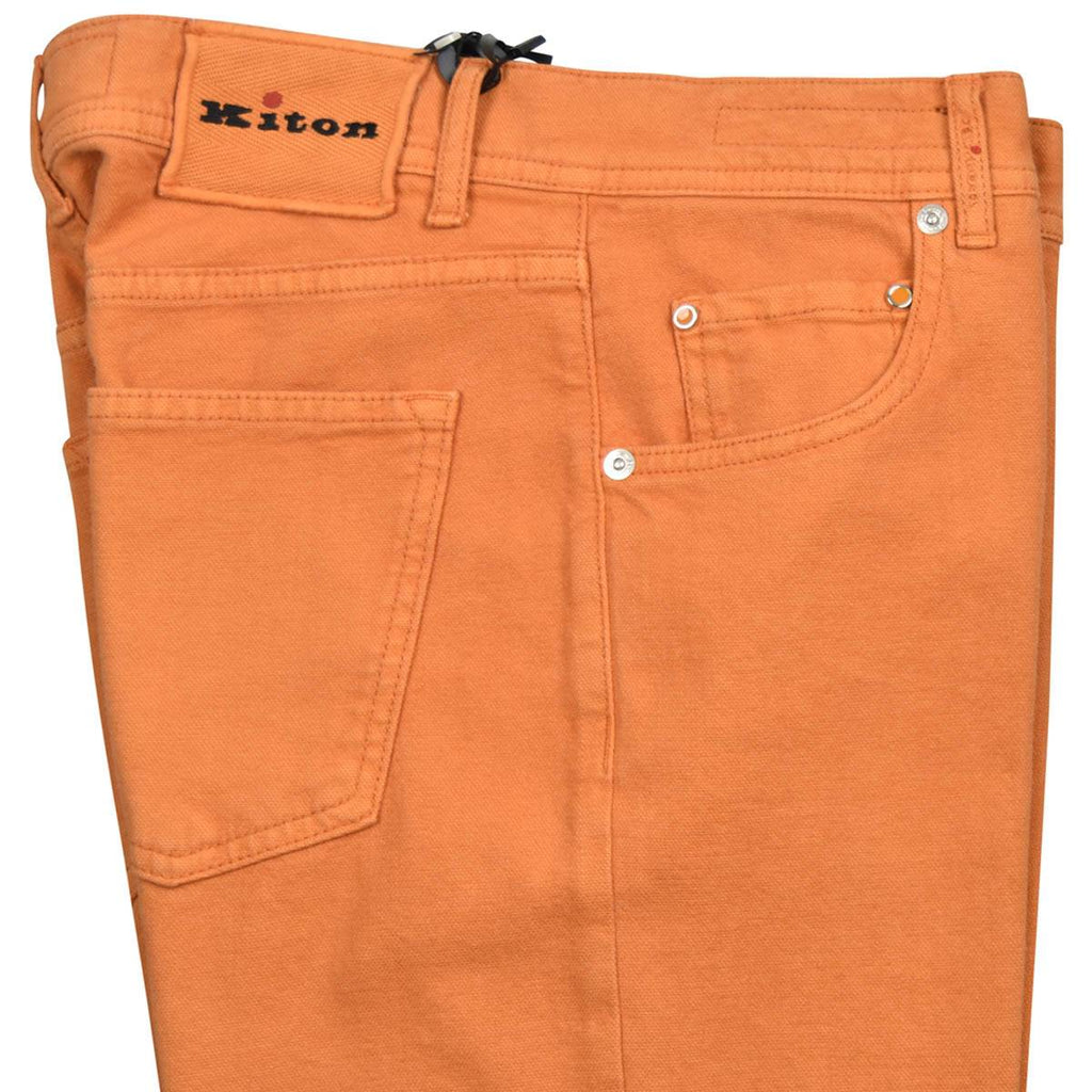 KITON Orange Cotton Wool Ea Jeans