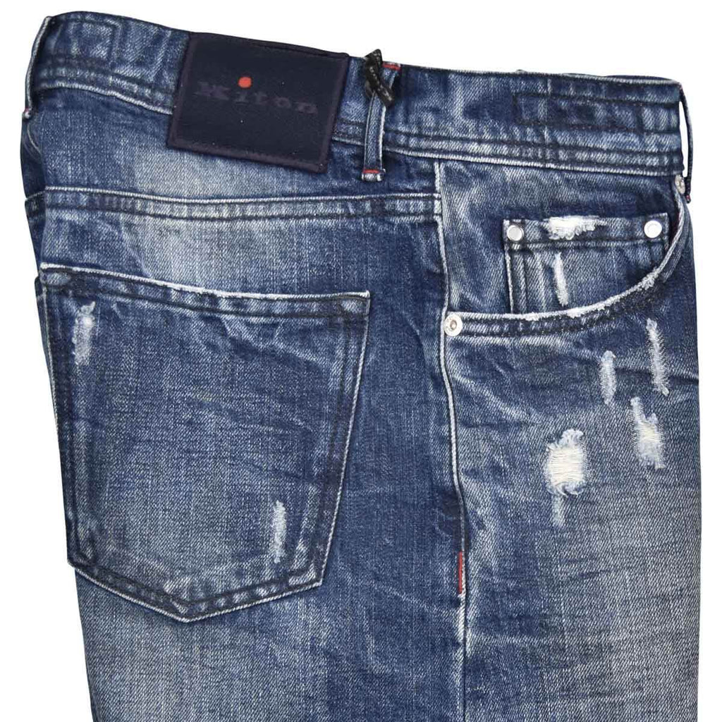 KITON Blue Cotton Jeans