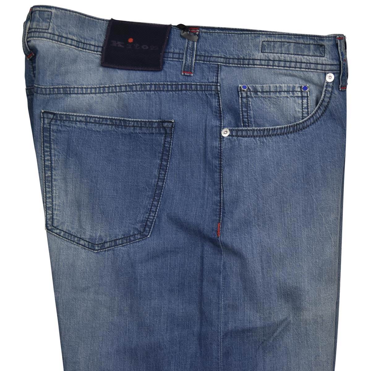 KITON Blue Cotton Jeans