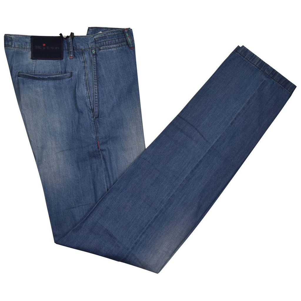KITON Blue Cotton Jeans
