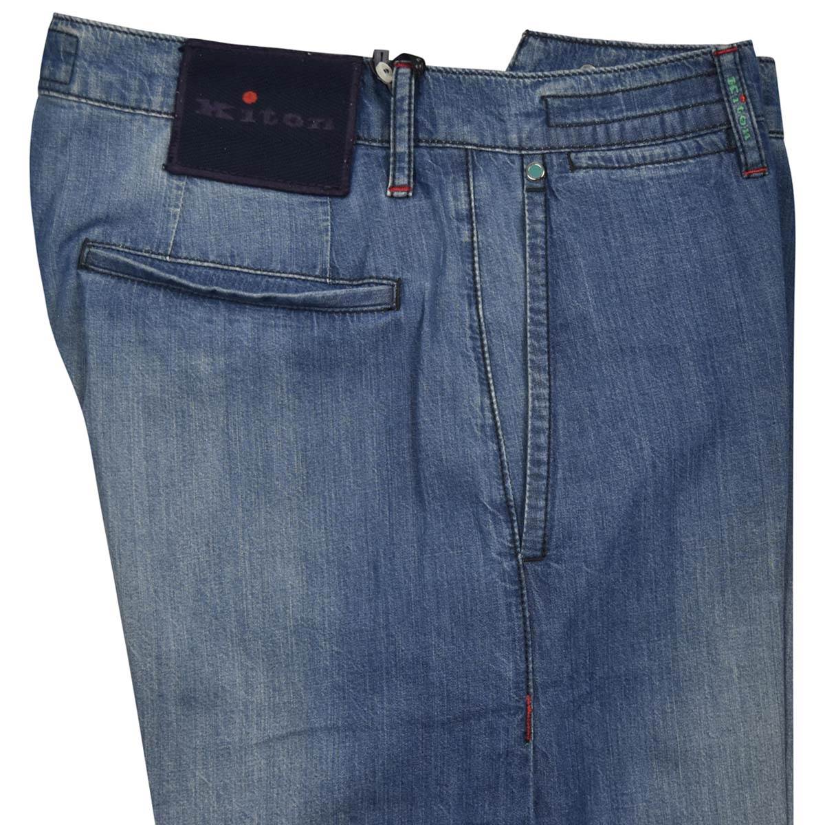 KITON Blue Cotton Jeans