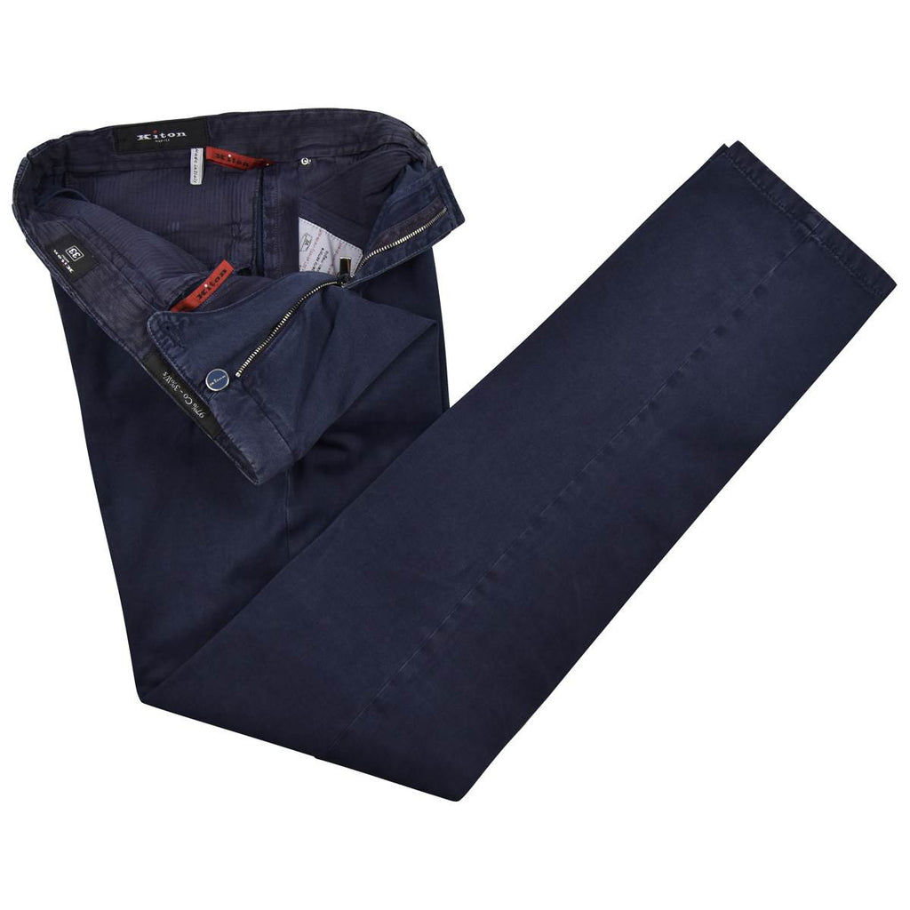 Kiton KITON Blue Cotton Cashmere Pants Blue 001