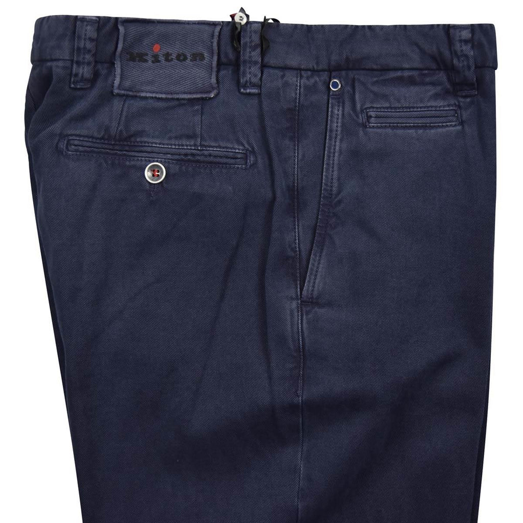 KITON Blue Cotton Cashmere Pants