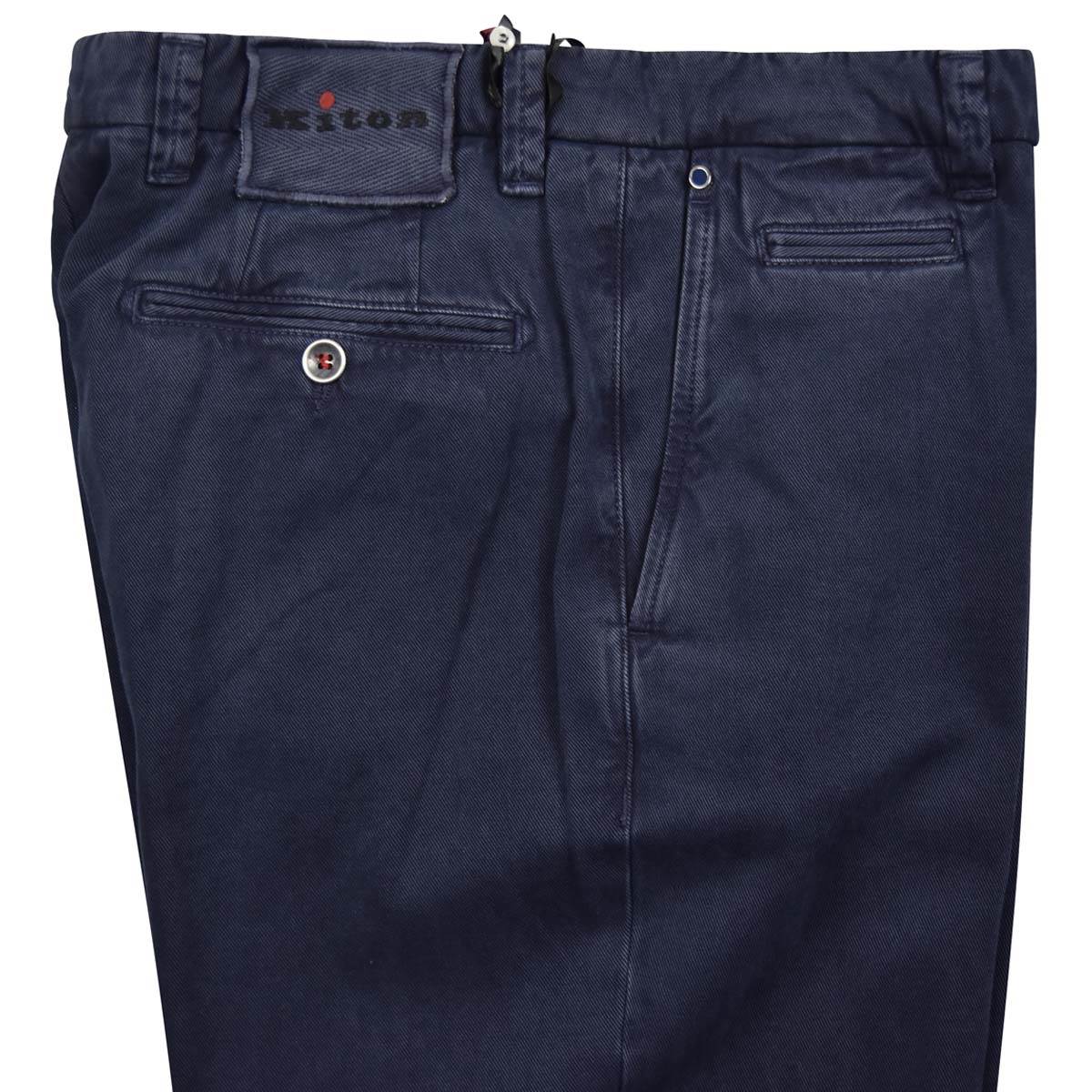 KITON Blue Cotton Cashmere Pants