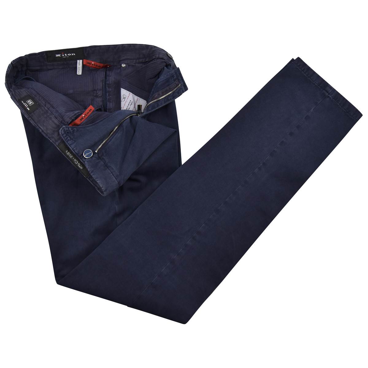 KITON Blue Cotton Cashmere Pants