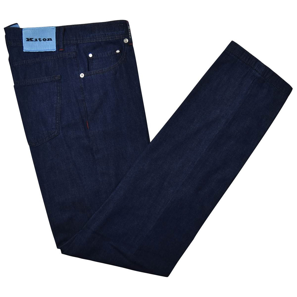KITON Blue Cotton Jeans