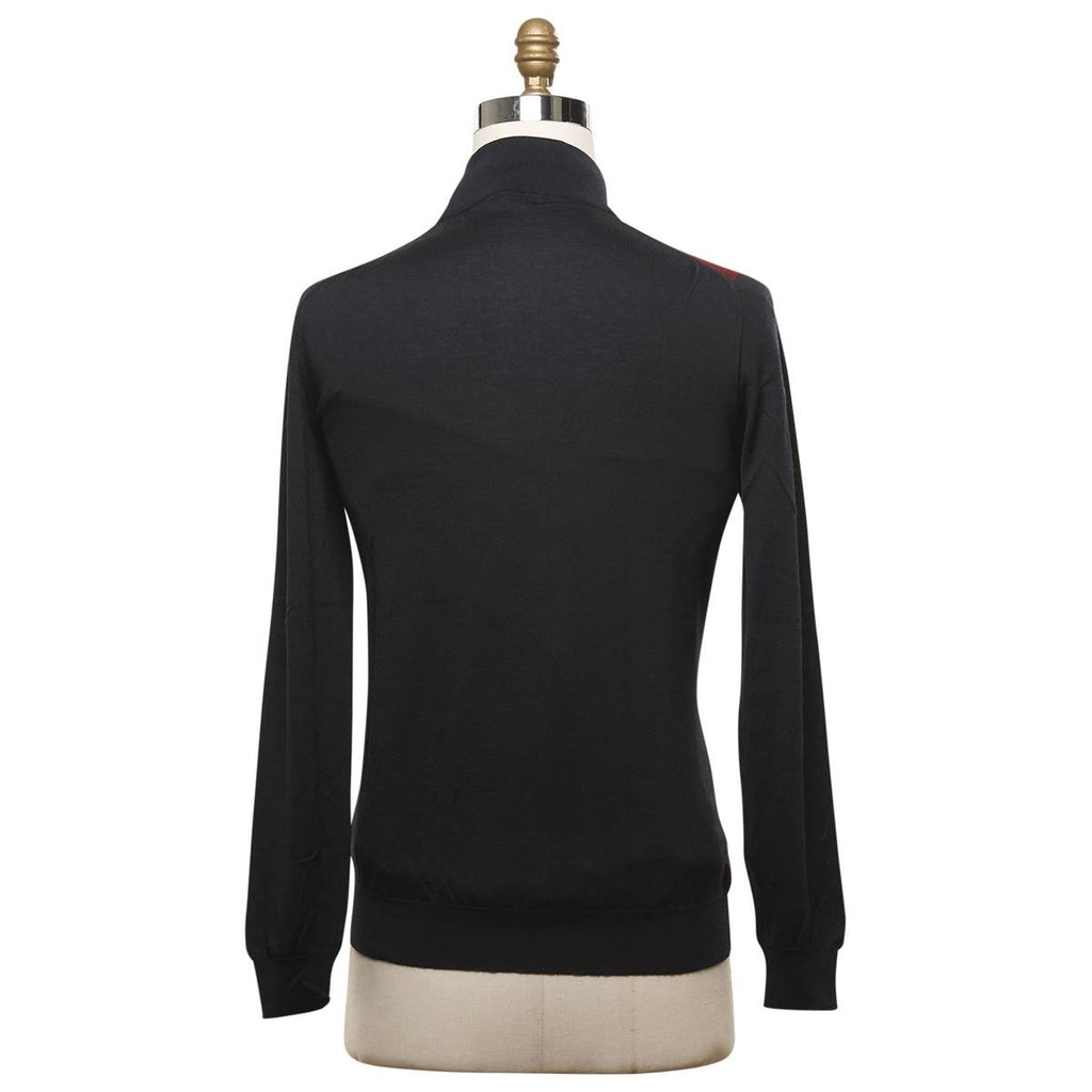KITON Red Black Cashmere Silk Sweater