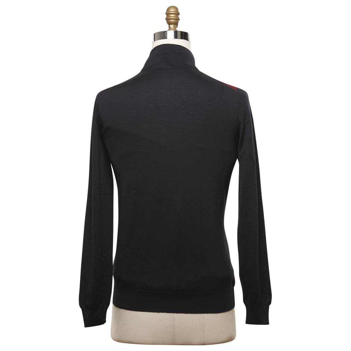 KITON Red Black Cashmere Silk Sweater