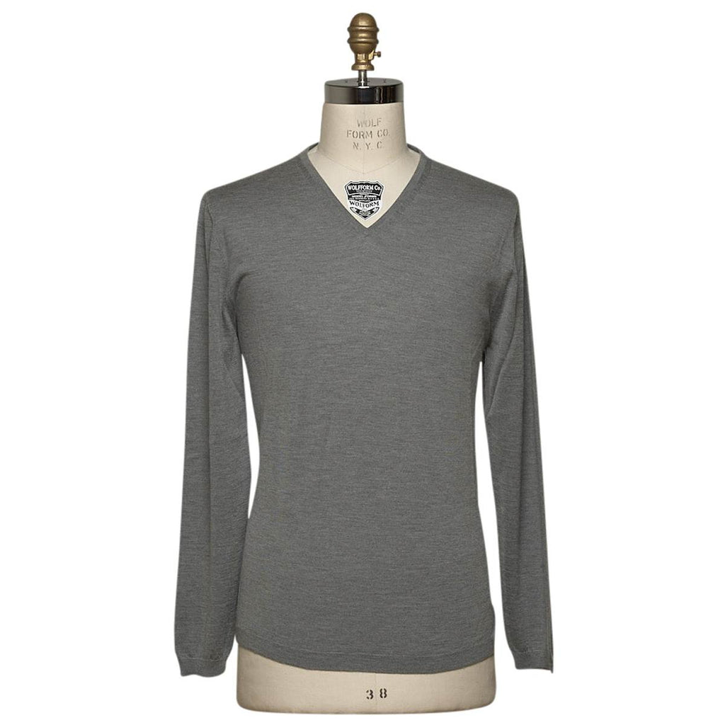 KITON Gray Cashmere Silk Sweater