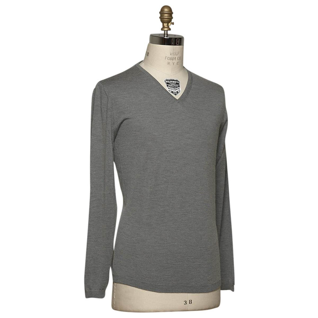 KITON Gray Cashmere Silk Sweater