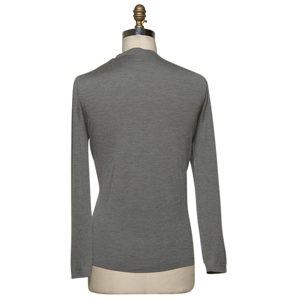 KITON Gray Cashmere Silk Sweater