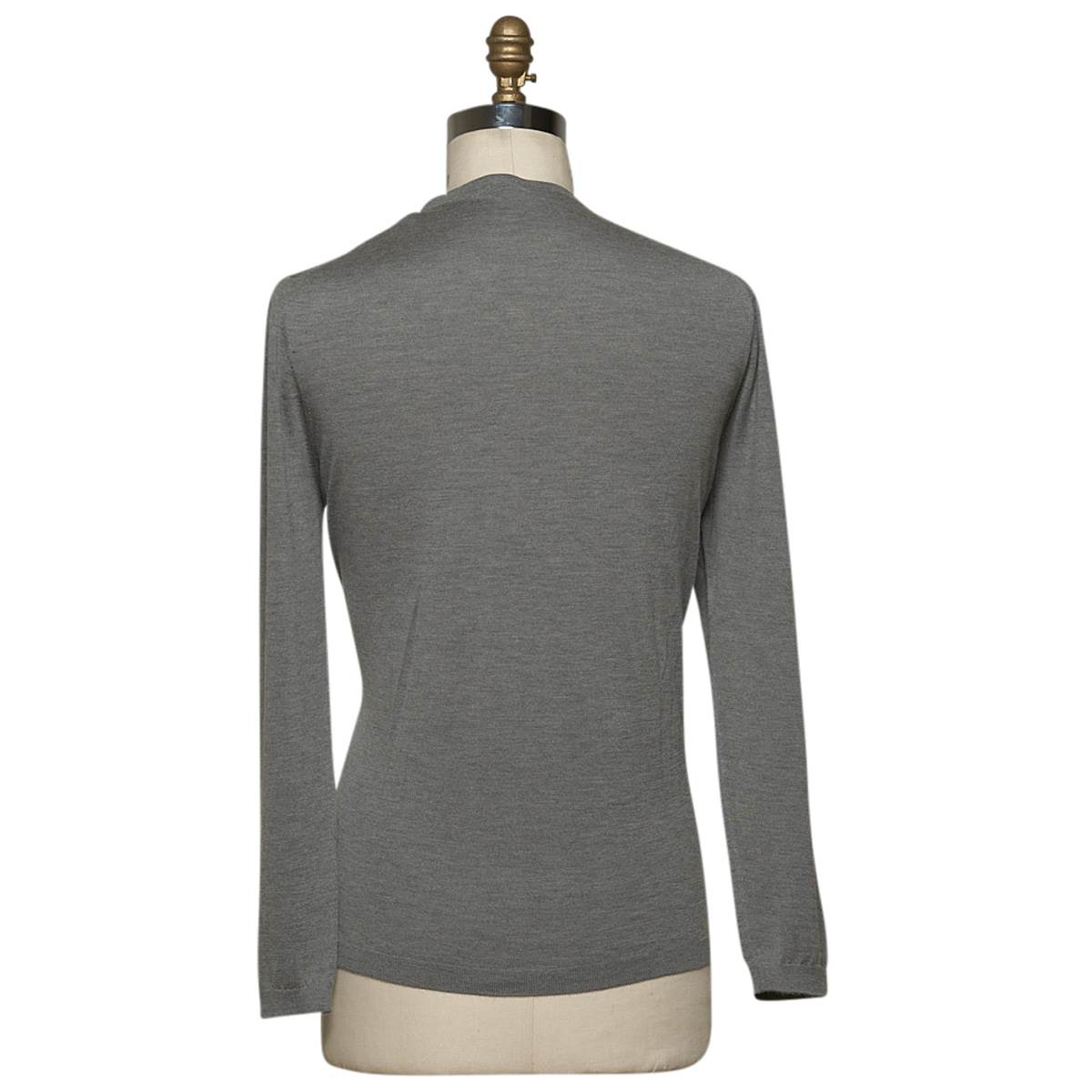KITON Gray Cashmere Silk Sweater