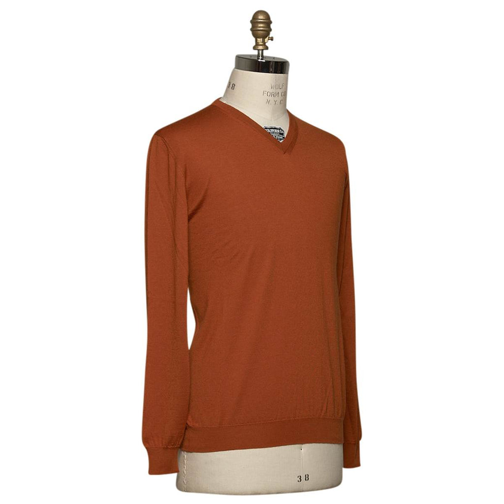 KITON Orange Cashmere Silk Sweater
