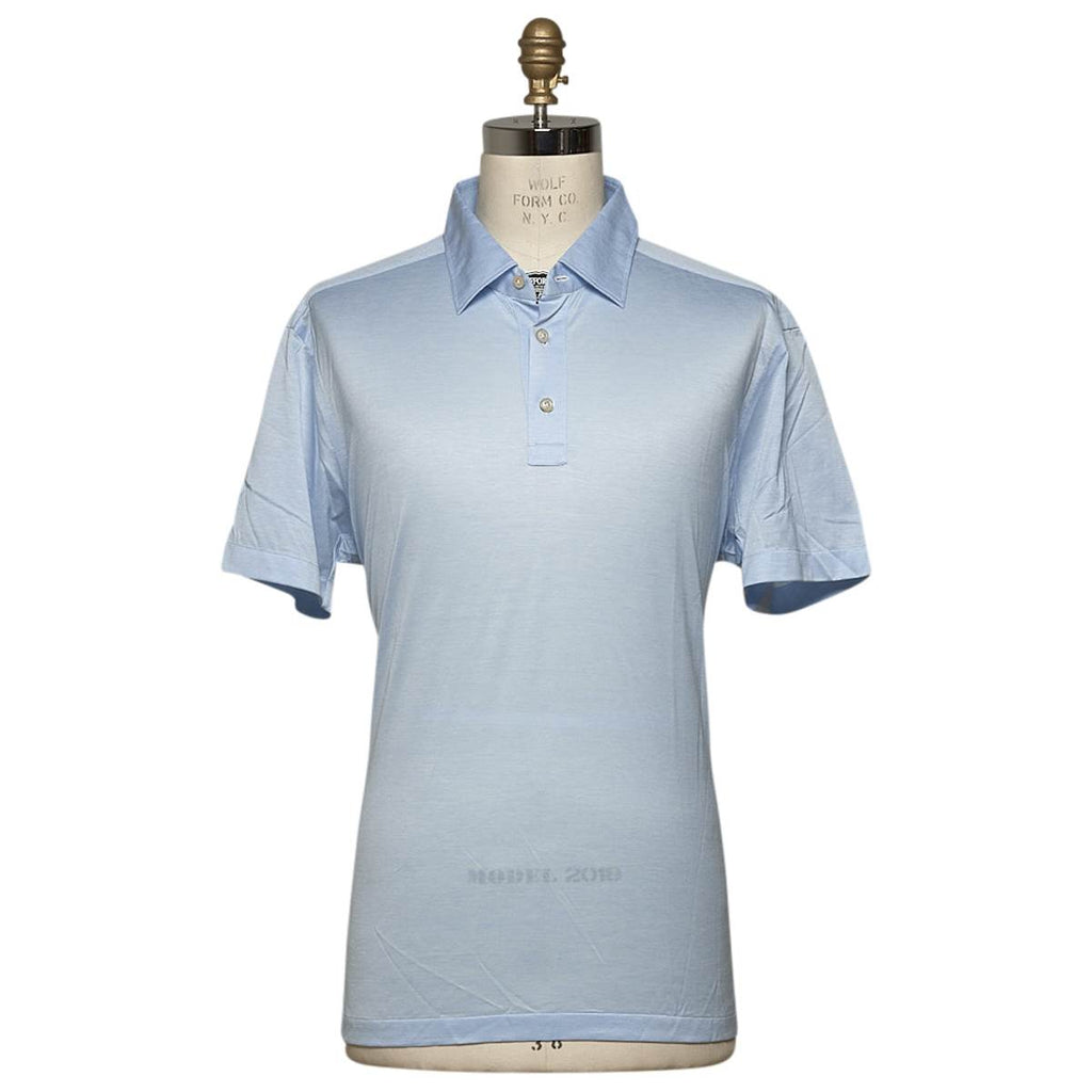 KITON Light Blue Cotton Polo