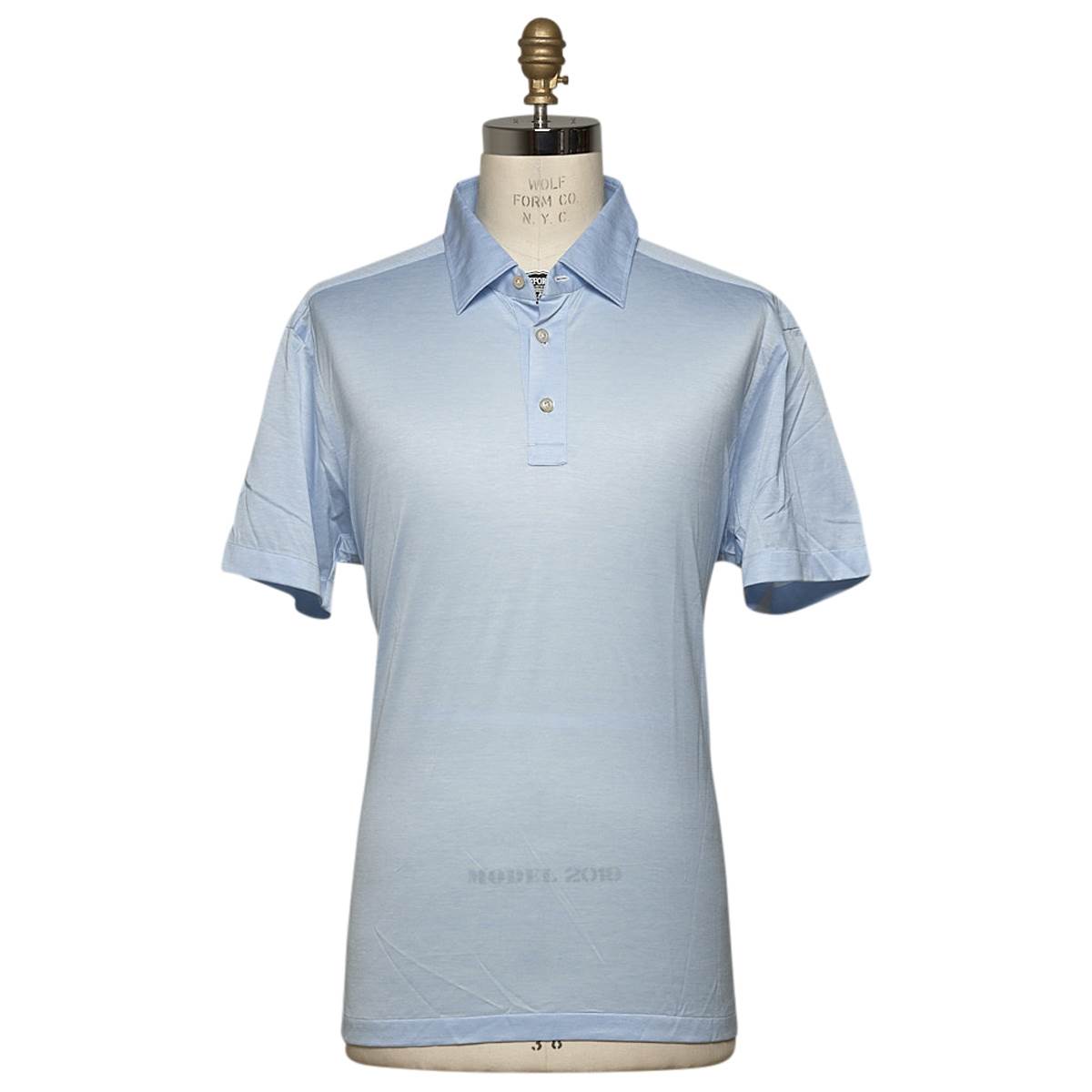 KITON Light Blue Cotton Polo