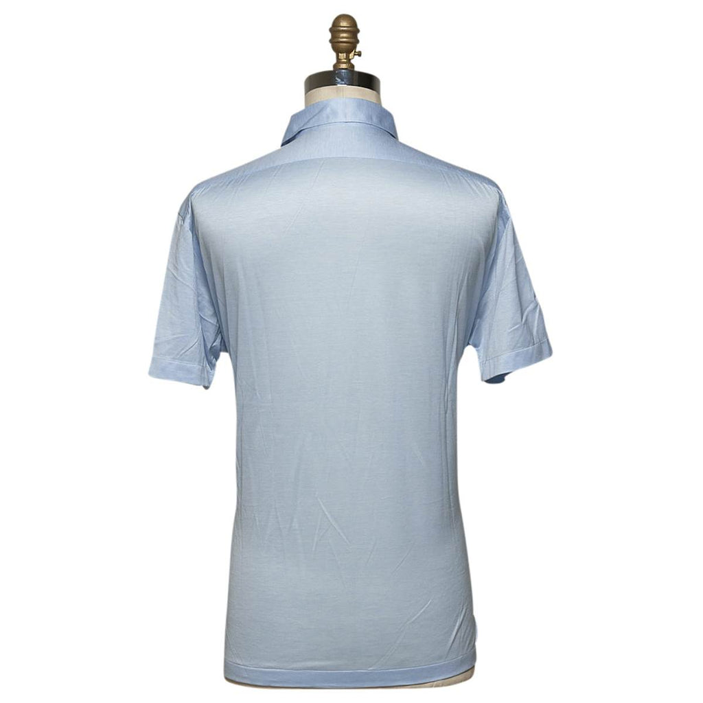 KITON Light Blue Cotton Polo