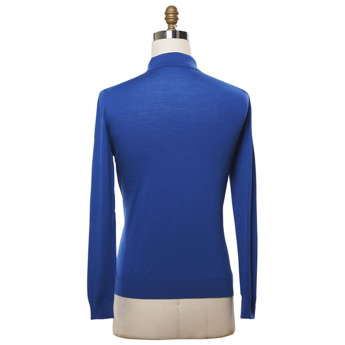 KITON Blue Wool 14 Micron Sweater Polo