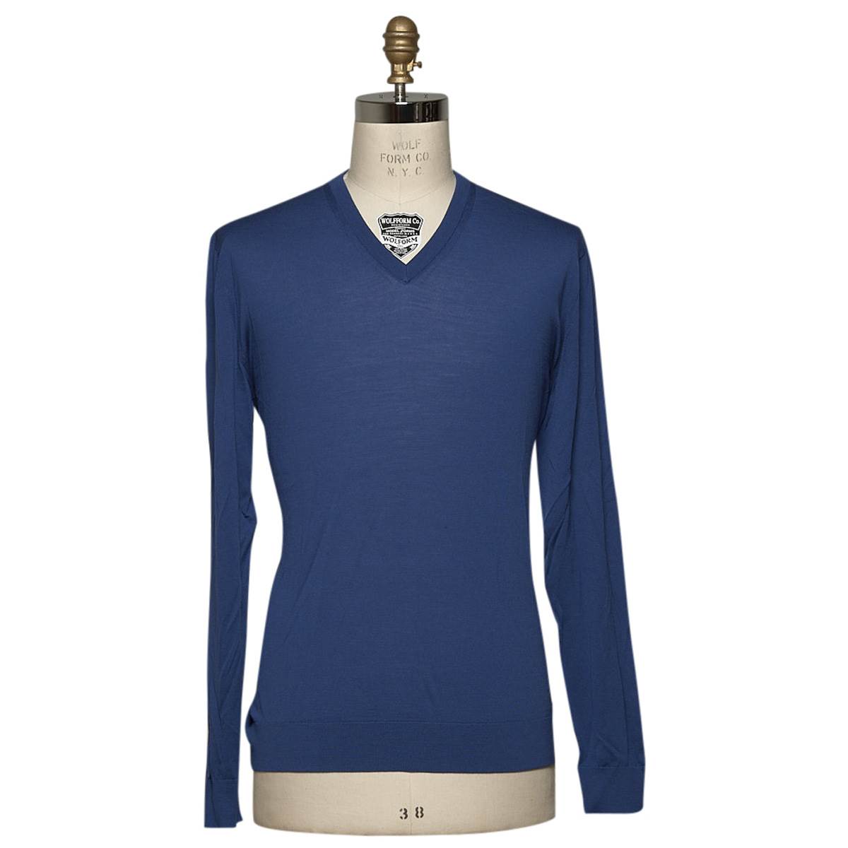 Kiton KITON Dark Blue Silk Sweater V-Neck Blue 000
