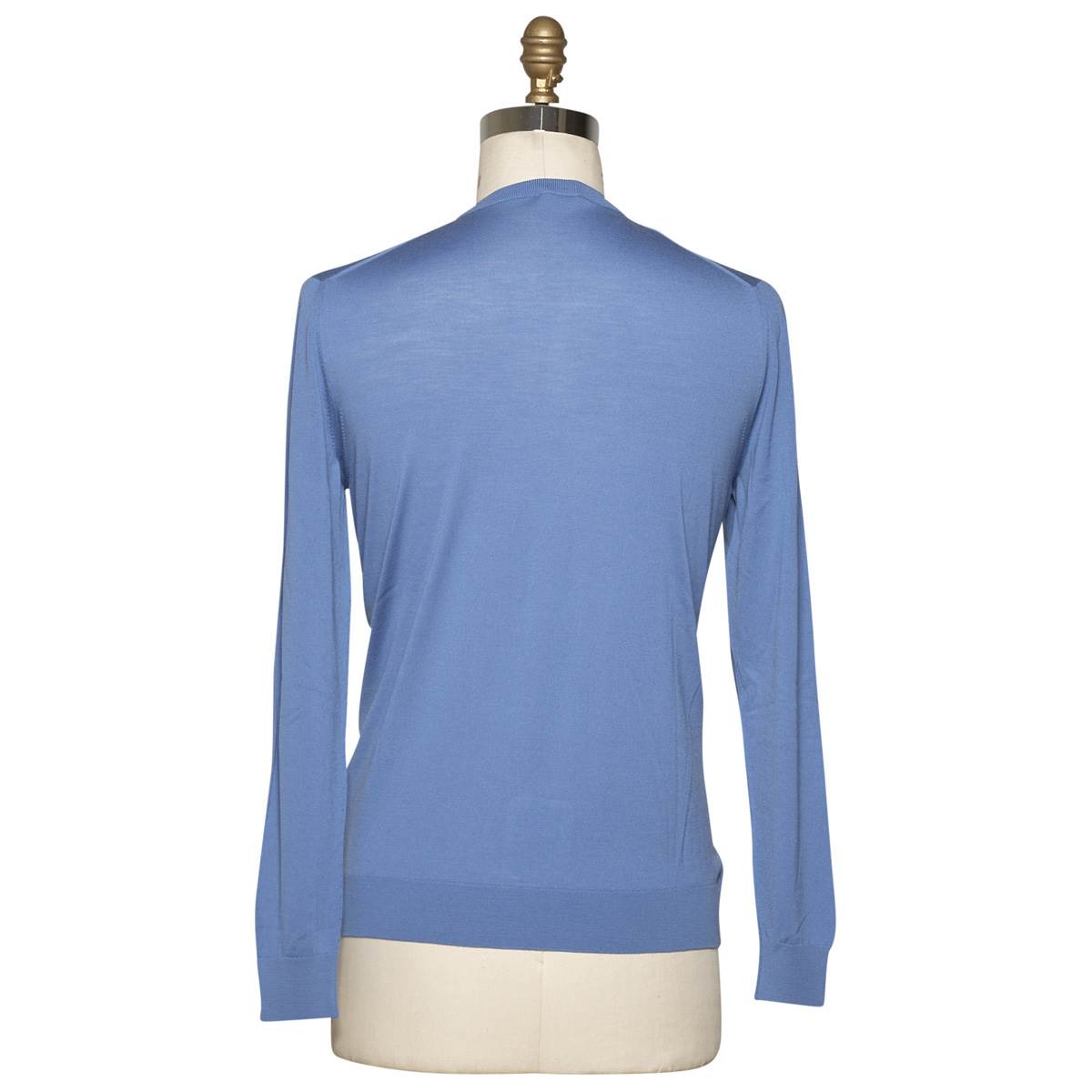 KITON Blue Wool Sweater V-Neck
