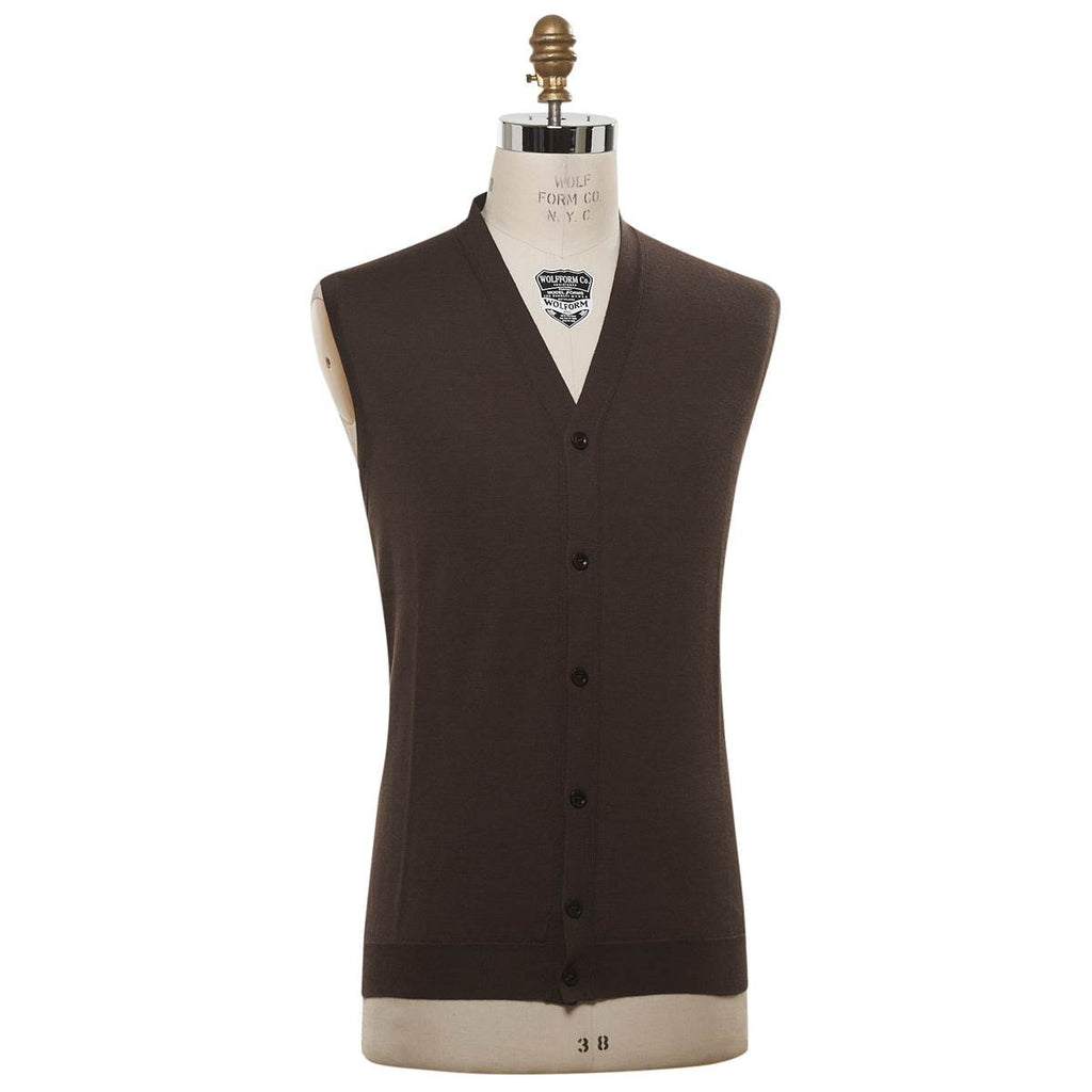 KITON Brown Cashmere Silk Gilet