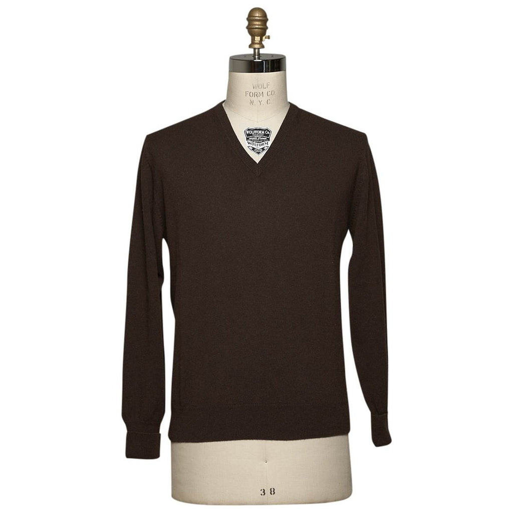 Kiton KITON Brown Cashmere Sweater V-Neck Brown 001