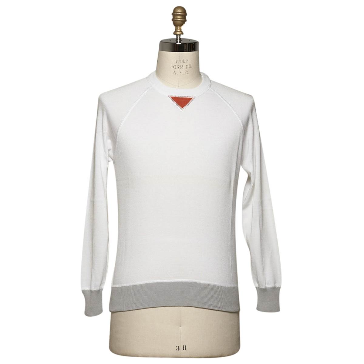 KITON White Cotton Sweater Crewneck