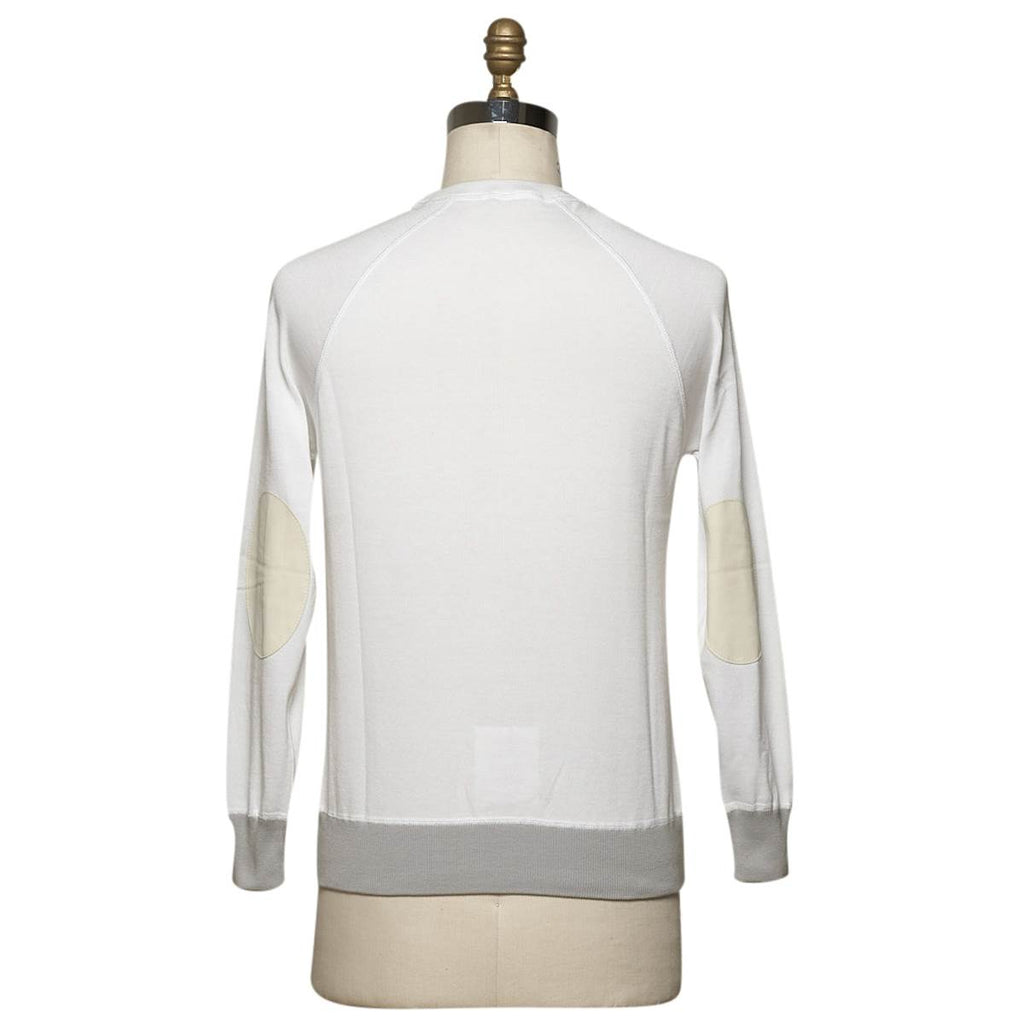 KITON White Cotton Sweater Crewneck