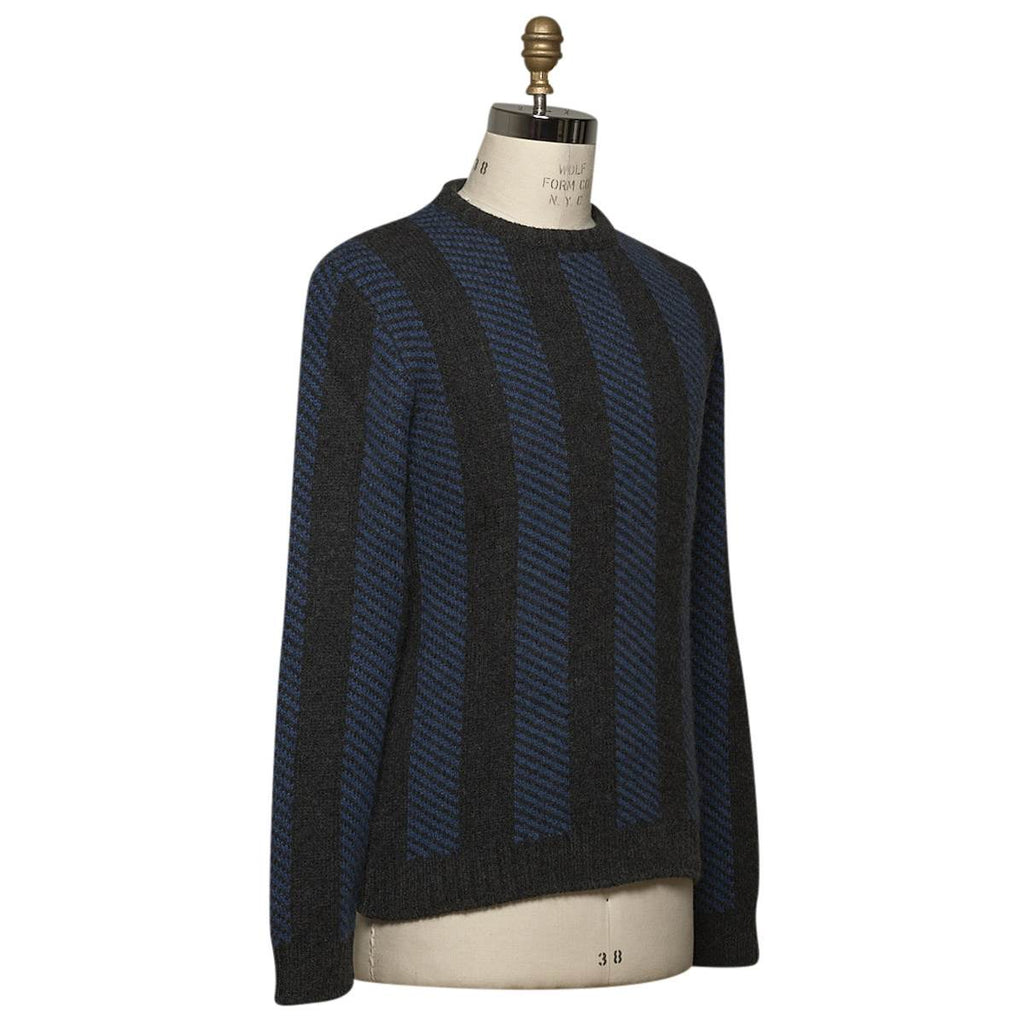 Kiton KITON Blue Gray Cashmere Sweater Crewneck Blue/Gray 001