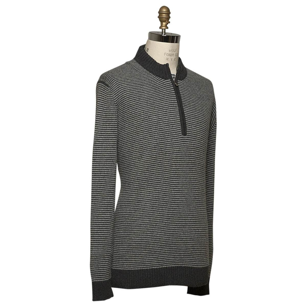 Kiton KITON Gray Cashmere Sweater Half Zip Gray 001