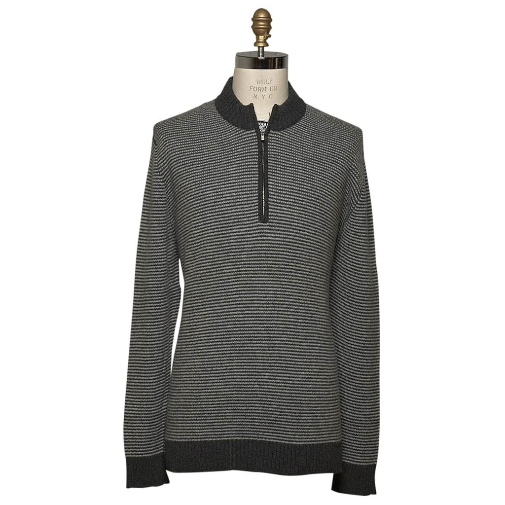 KITON Gray Cashmere Sweater Half Zip