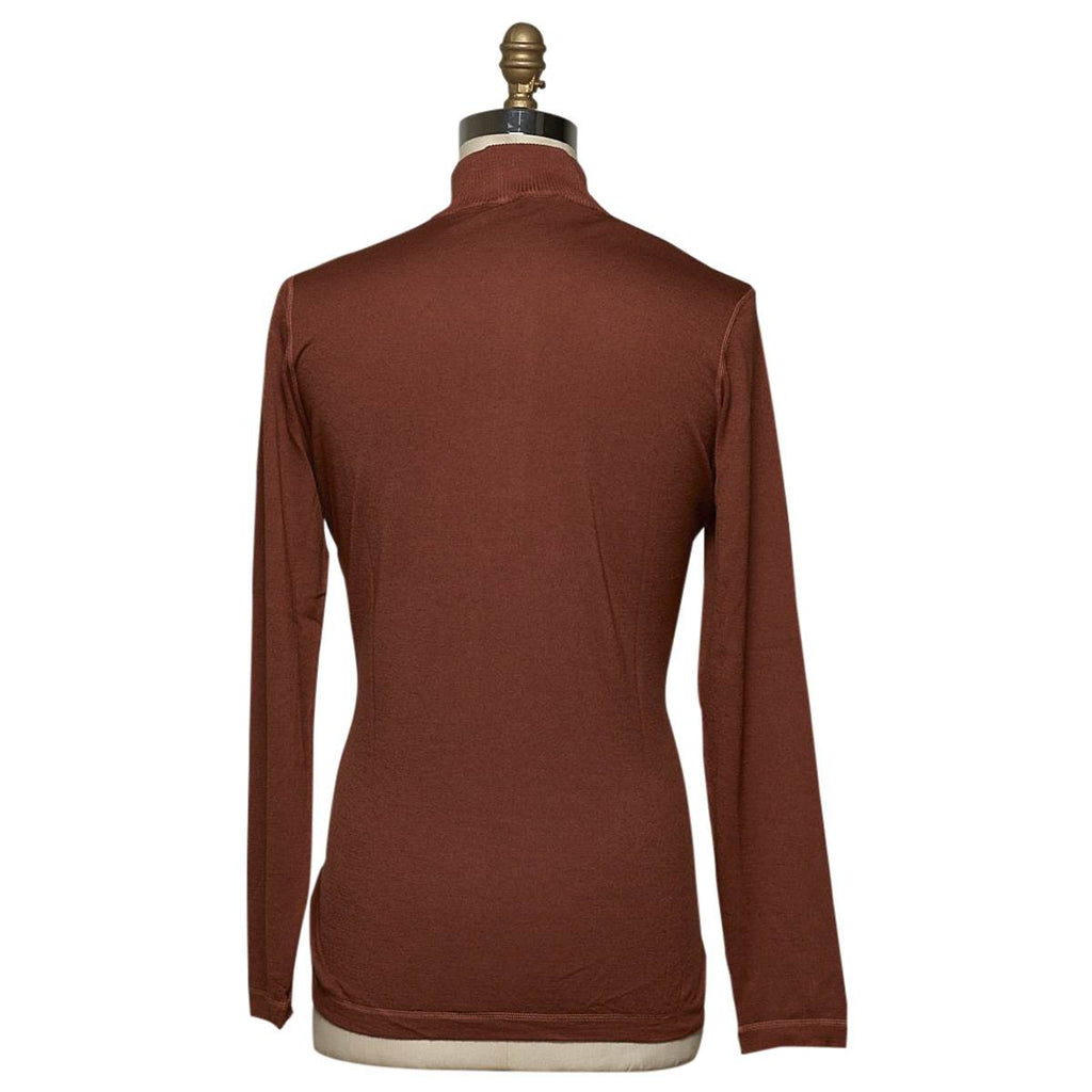 KITON Brown Cashmere Sweater Half Zip