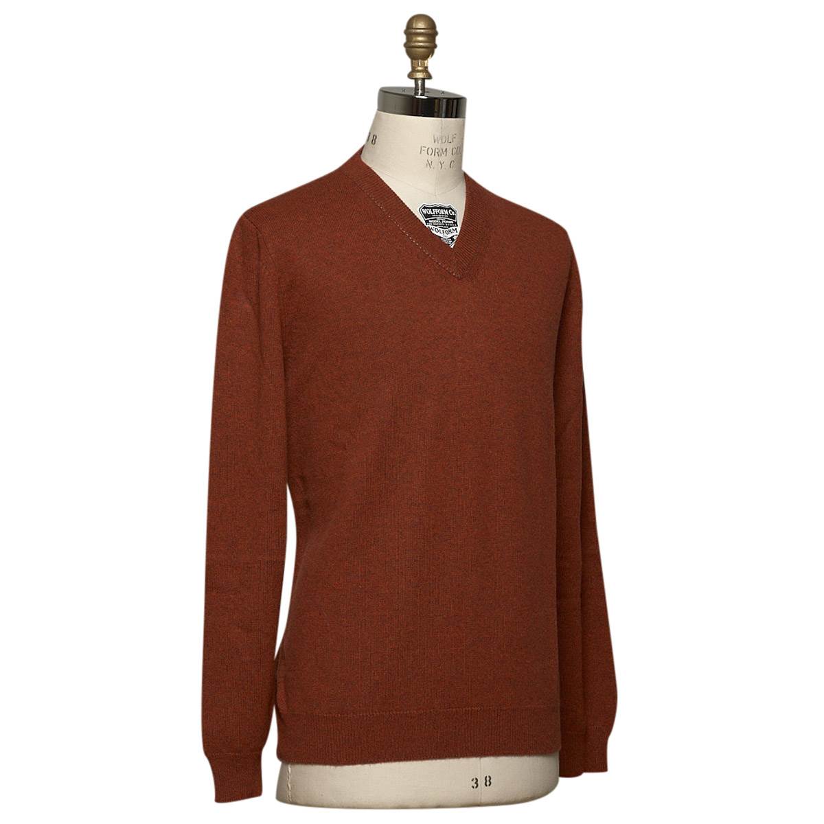 Kiton KITON Orange Cashmere Sweater V-Neck Orange 001