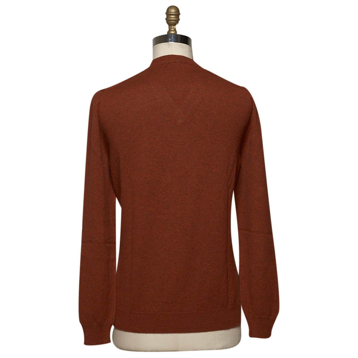 KITON Orange Cashmere Sweater V-Neck