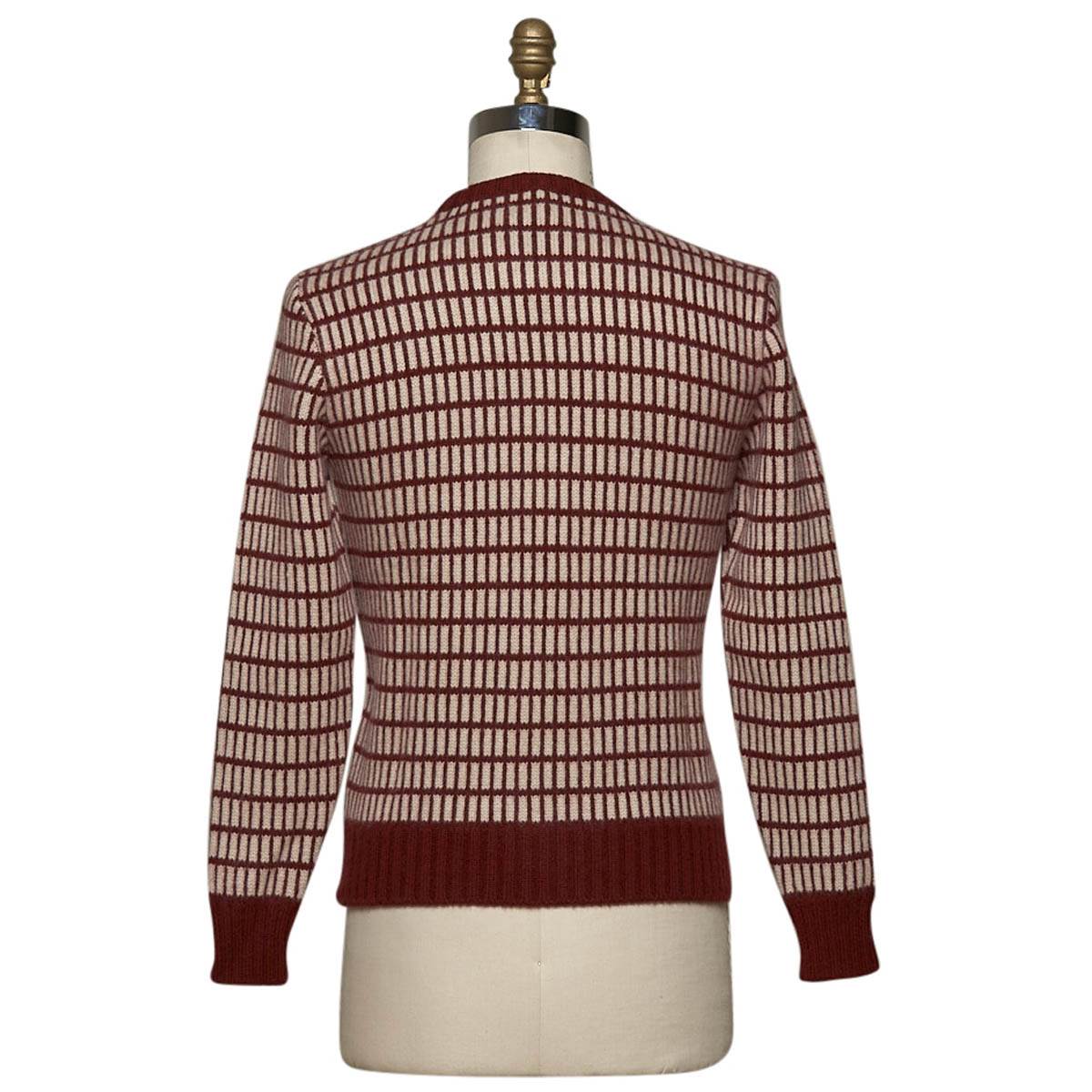 KITON Burgundy Beige Cashmere Sweater Crewneck