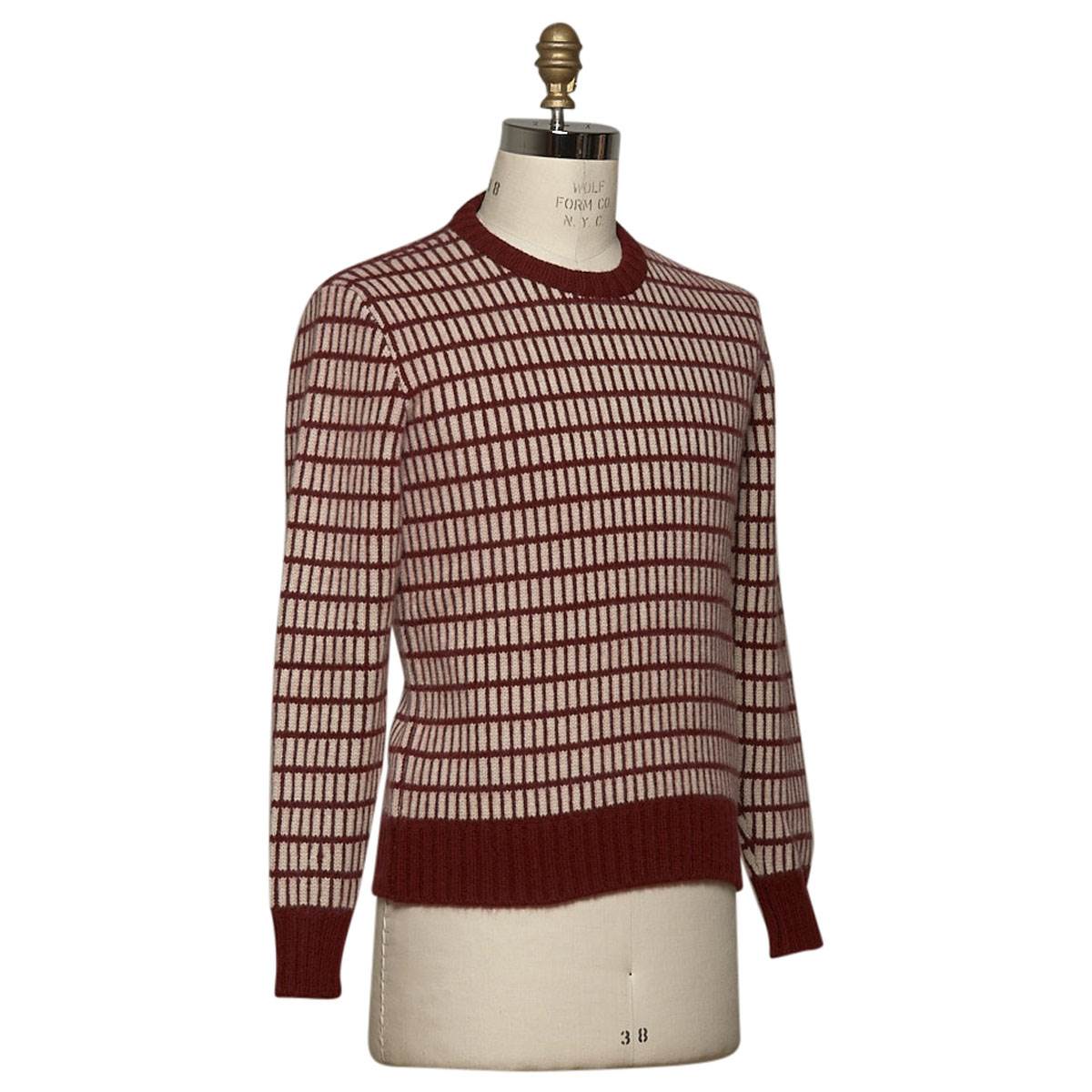 KITON Burgundy Beige Cashmere Sweater Crewneck
