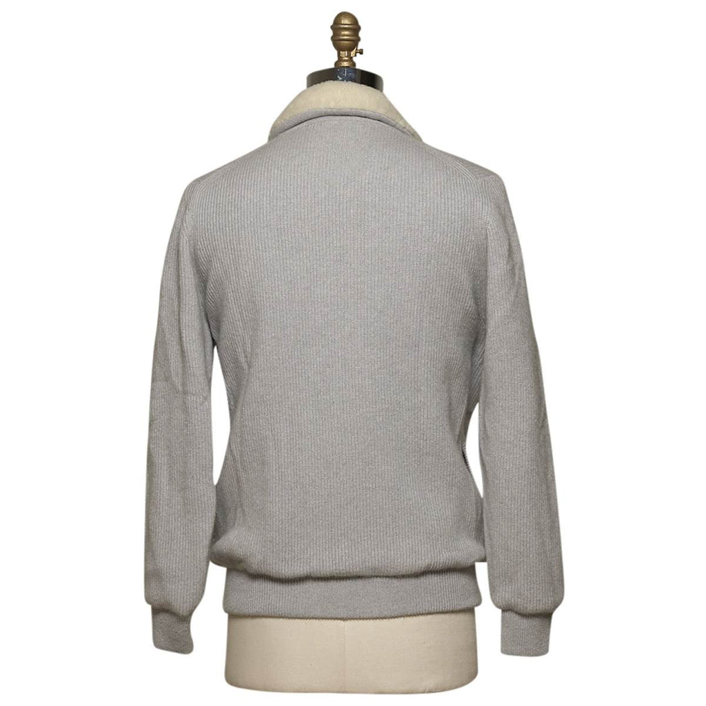 KITON Gray Cashmere Shipskin Inside Coat