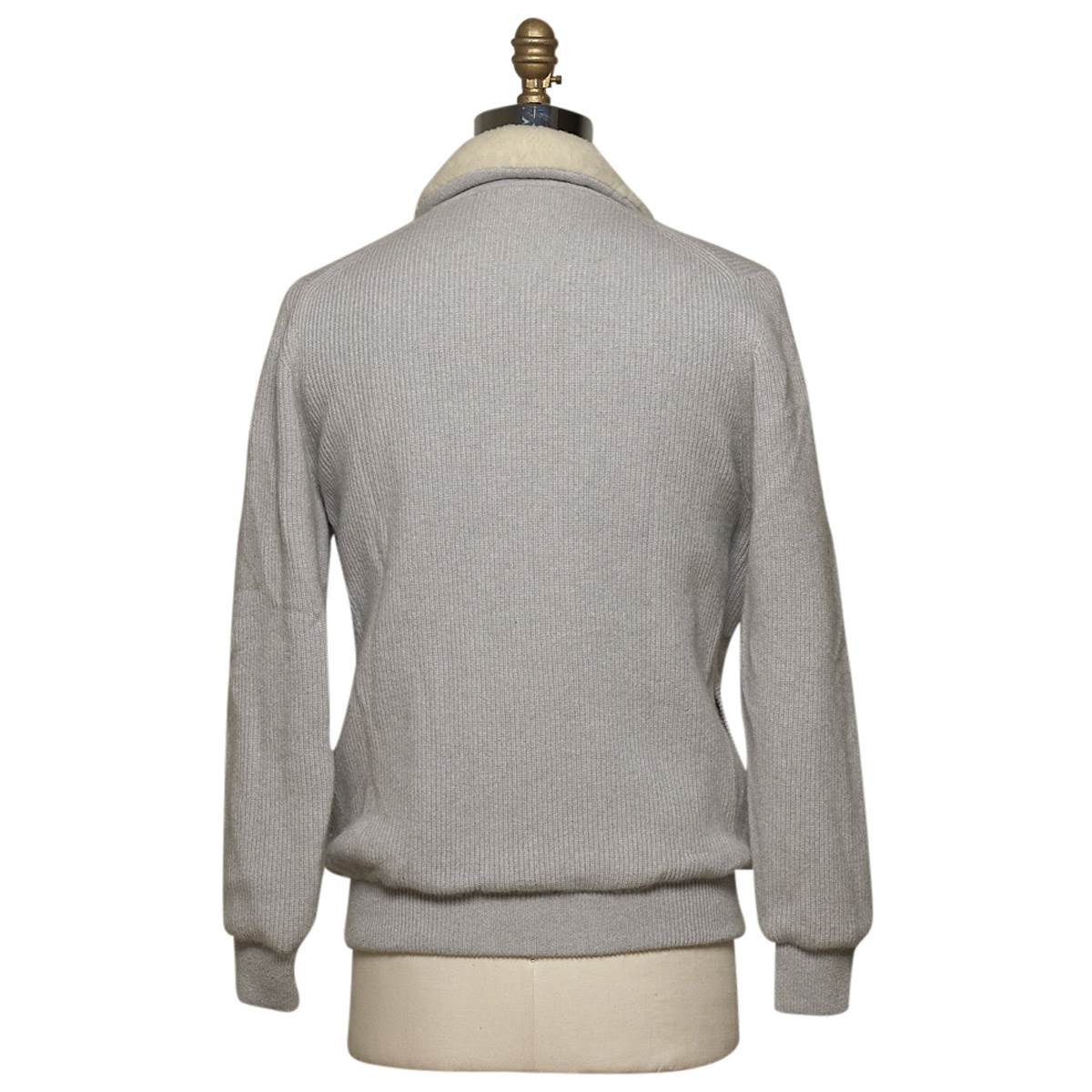 KITON Gray Cashmere Shipskin Inside Coat