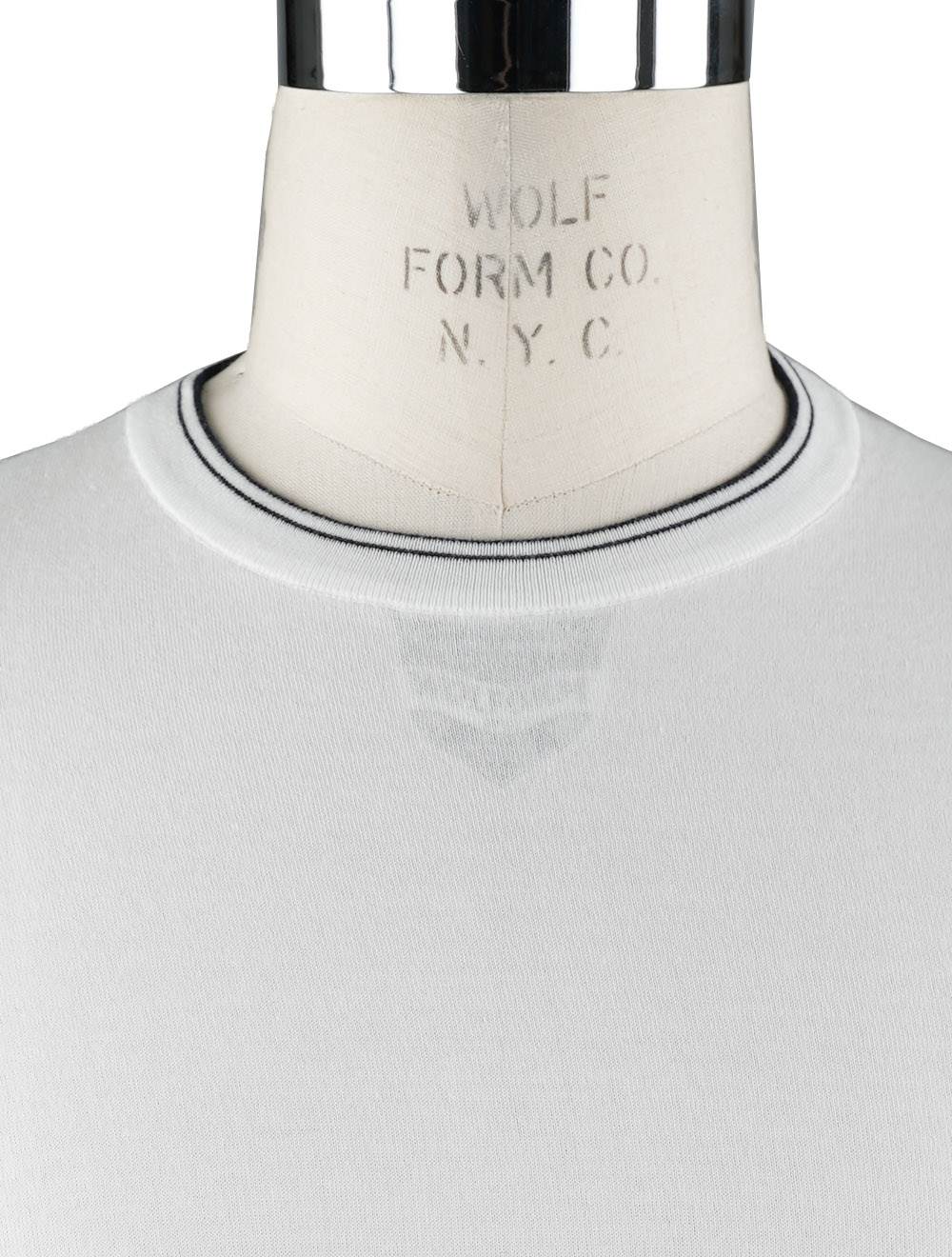 Kiton White Cotton Sweater Crewneck