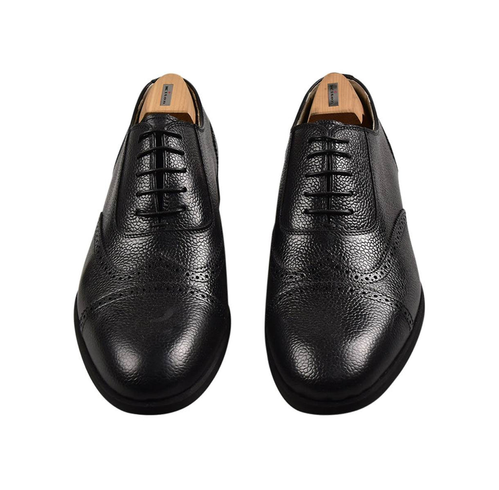 KITON Black Leather Dress Shoes