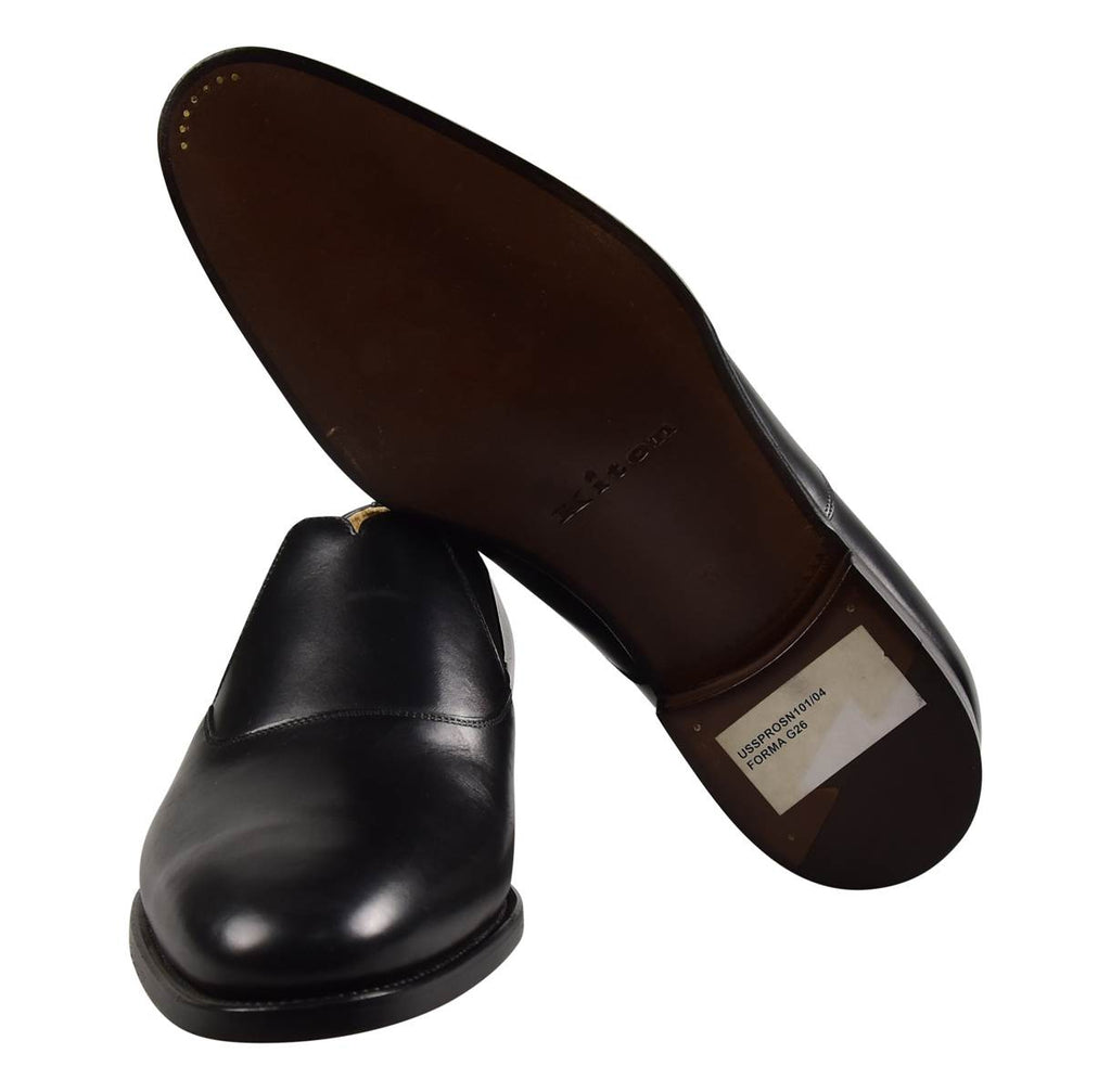 KITON Black Leather Dress Shoes