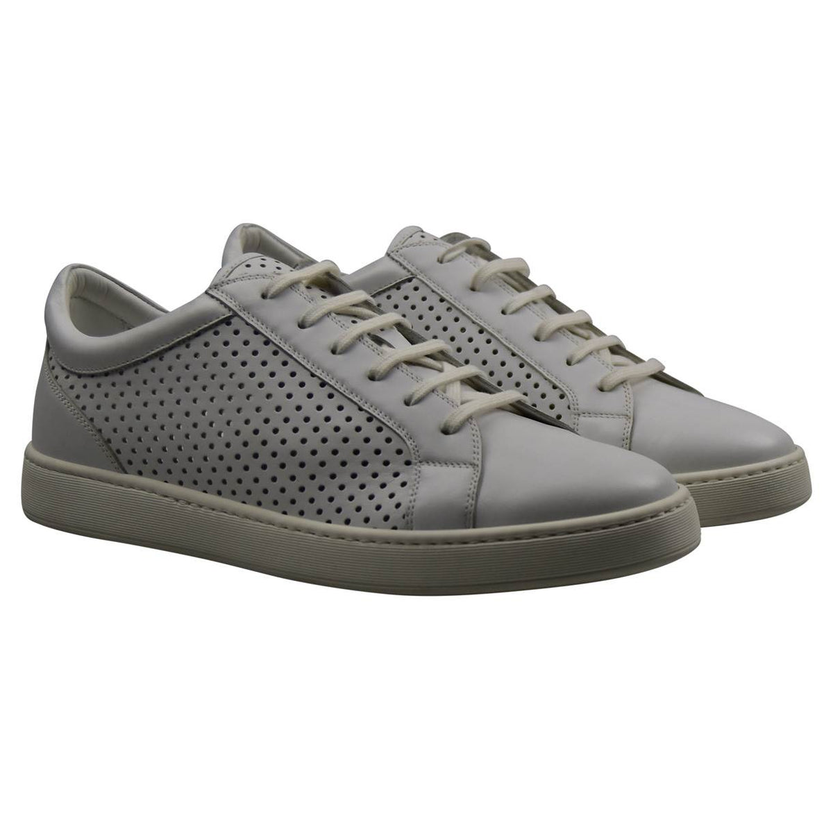 KITON White Leather Sneakers Shoes
