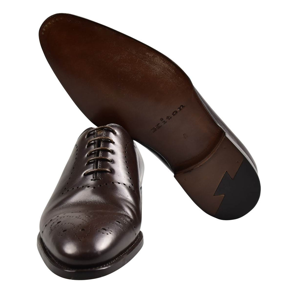 KITON Brown Leather Dress Shoes