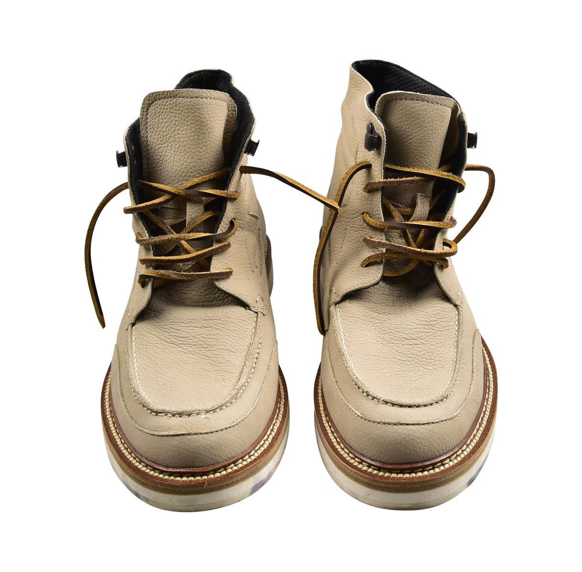 KITON Beige Leather Boots Shoes