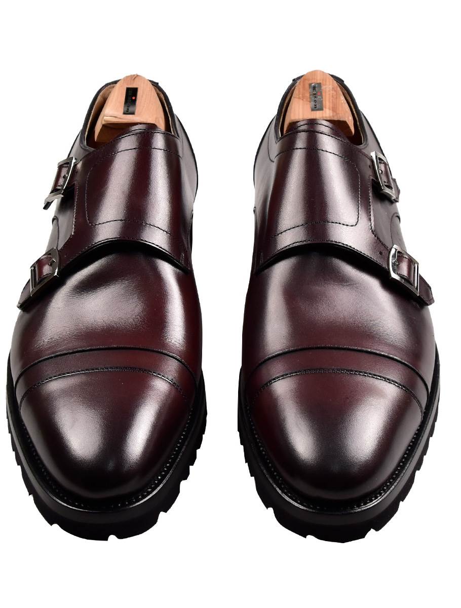 Kiton Kiton Burgundy Leather Dress Shoes Burgundy 001