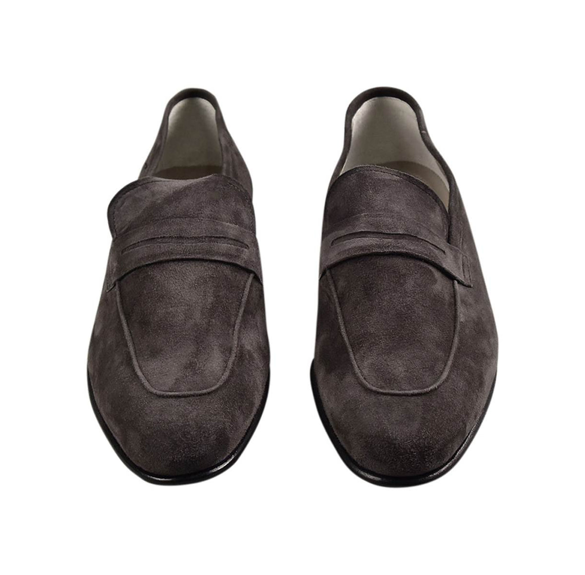 KITON Gray Leather Suede Sneakers Shoes