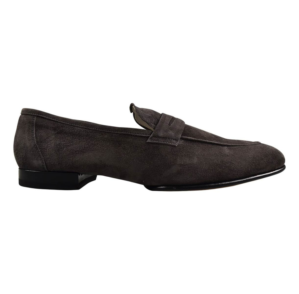 KITON Gray Leather Suede Sneakers Shoes