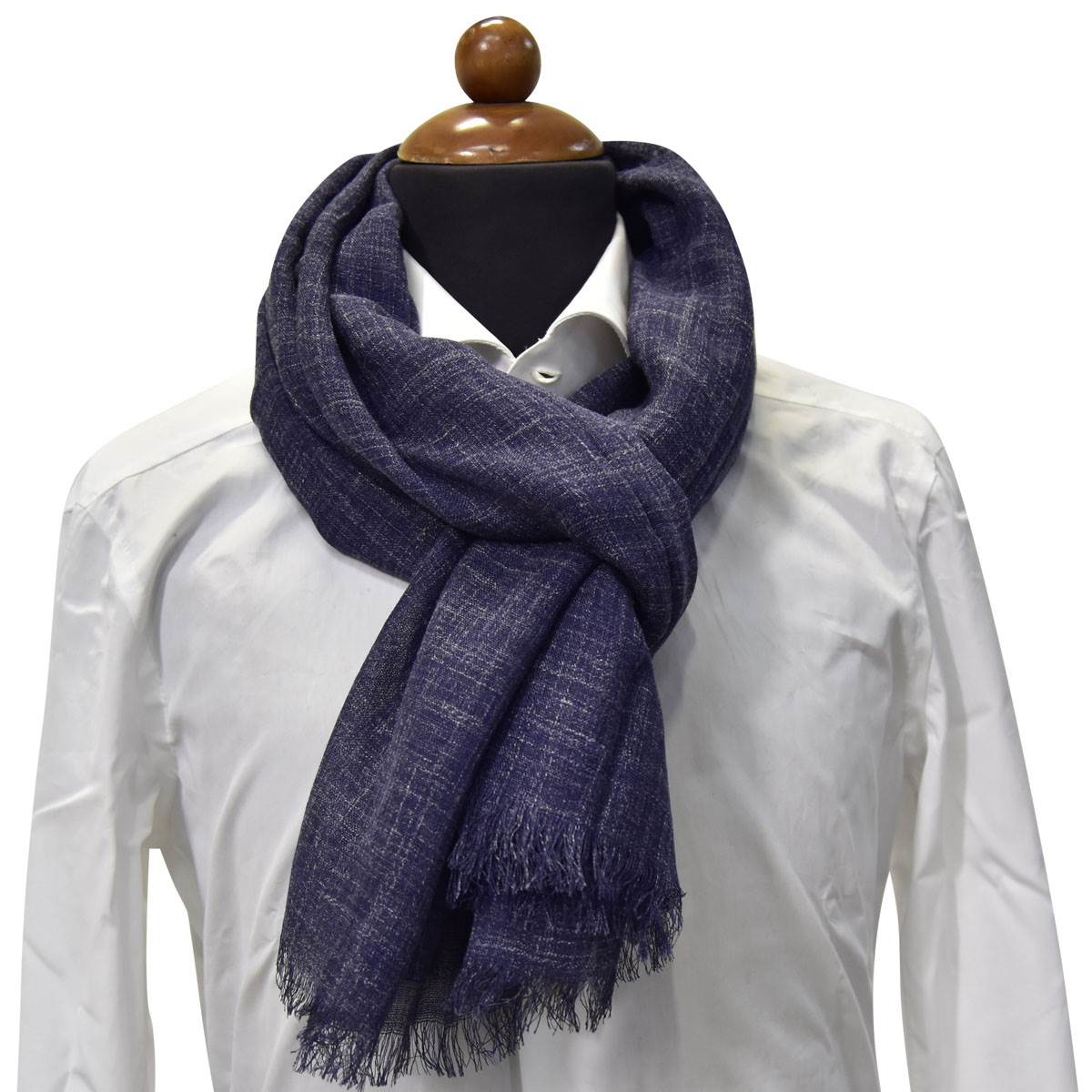 Kiton KITON Blue Silk Linen Scarf Blue 000