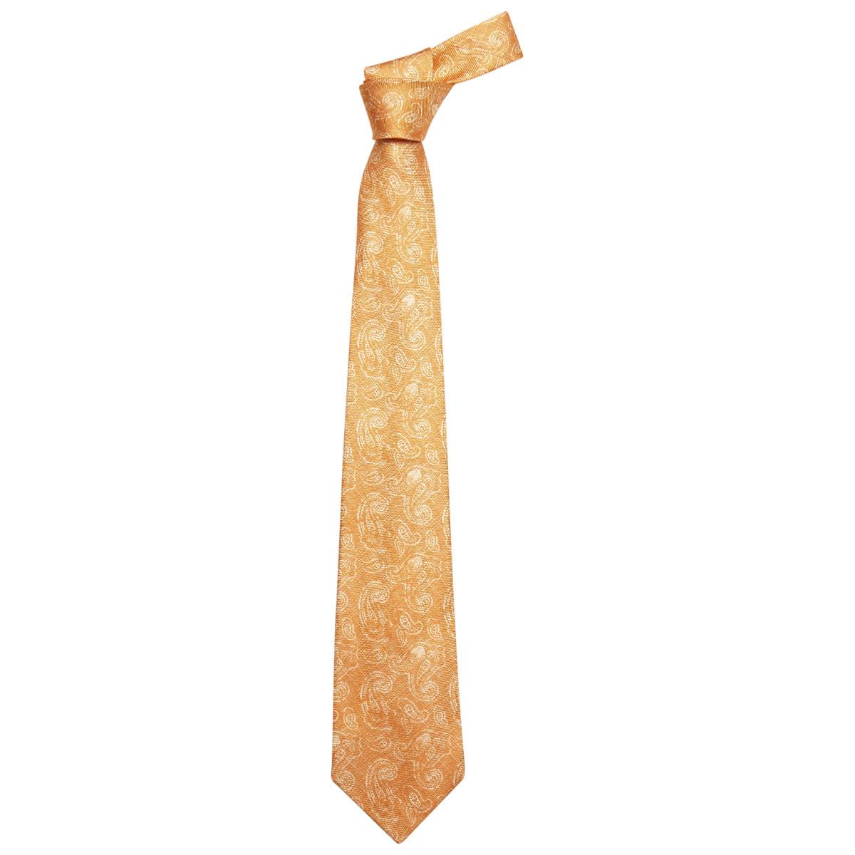 Kiton KITON Orange White Silk Tie Orange/White 000