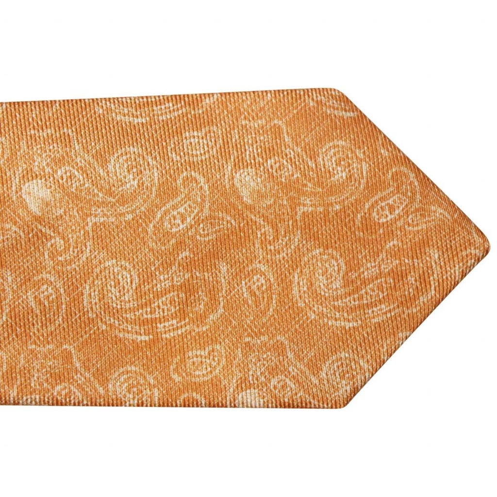 Kiton KITON Orange White Silk Tie Orange/White 001